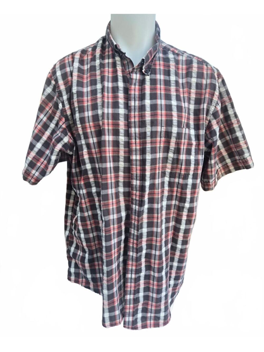 Arrow Men's XL Short Sleeve Button-Up Plaid Shirt